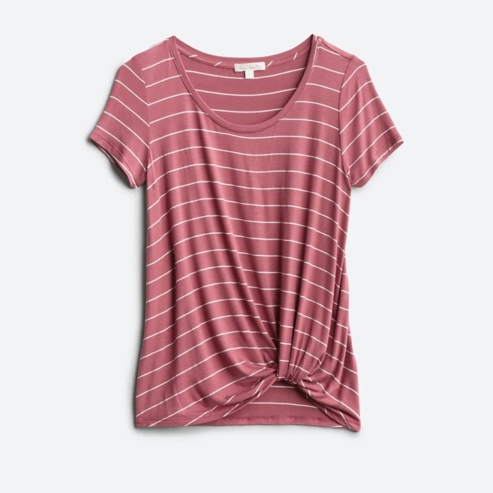 NINE BRITTON
Levie Knot Front Knit Tee‎